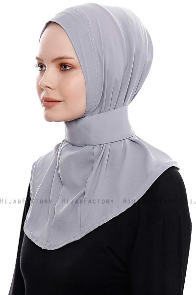 Narin - Lysegrå Praktisk One Piece Crepe Hijab