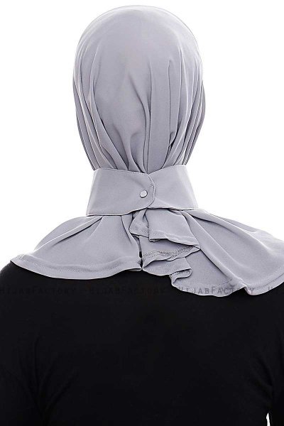 Narin - Lysegrå Praktisk One Piece Crepe Hijab