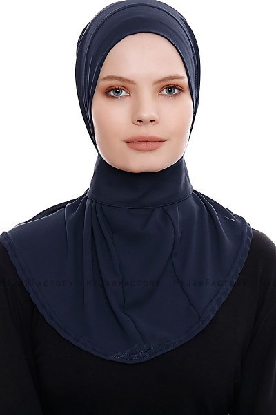 Narin - Marine Blå Praktisk One Piece Crepe Hijab