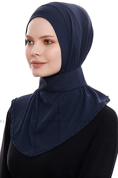 Narin - Marine Blå Praktisk One Piece Crepe Hijab