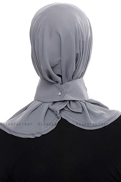 Narin - Mørkegrå Praktisk One Piece Crepe Hijab