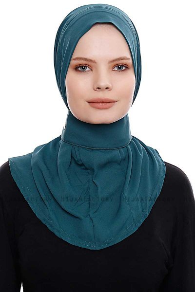 Narin - Mørkegrøn Praktisk One Piece Crepe Hijab