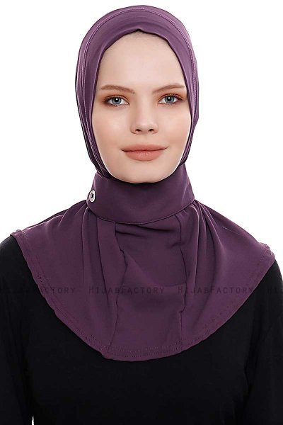 Narin - Mørke Lilla Praktisk One Piece Crepe Hijab