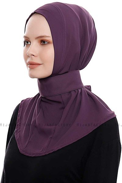 Narin - Mørke Lilla Praktisk One Piece Crepe Hijab
