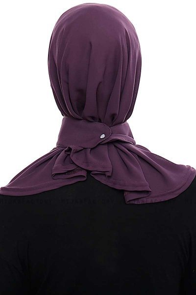 Narin - Mørke Lilla Praktisk One Piece Crepe Hijab