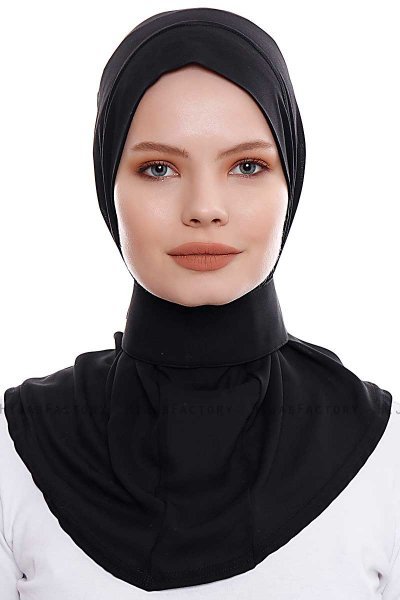 Narin - Sort Praktisk One Piece Crepe Hijab