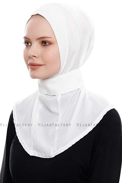 Narin - Hvid Praktisk One Piece Crepe Hijab