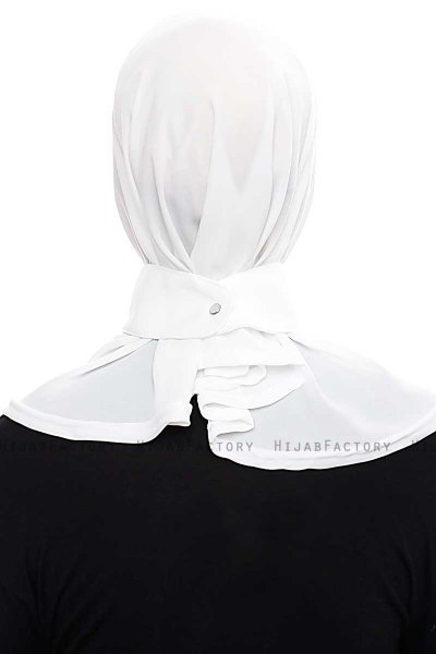 Narin - Hvid Praktisk One Piece Crepe Hijab