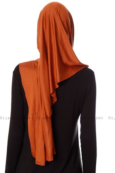 Naz - Murstensrød & Lys Beige Praktisk One Piece Hijab - Ecardin
