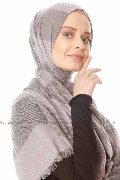 Necla - Grå To Farvede Hijab - Özsoy