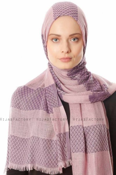 Necla - Mørkrosa To Farvede Hijab - Özsoy
