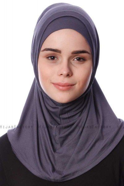 Nehir - Mørkegrå 2-Piece Al Amira Hijab