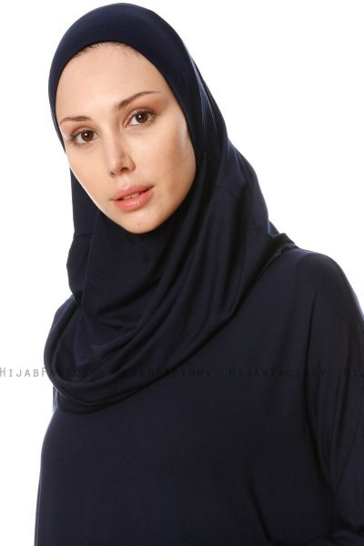 Nisa - Marine Blå Bøn Kjole - Miss Halima