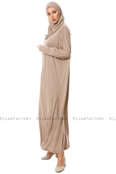 Nisa - Taupe Bøn Kjole - Miss Halima