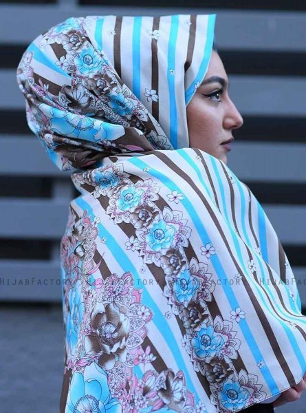 Niusha - Taupe Mønstred Voile Hijab