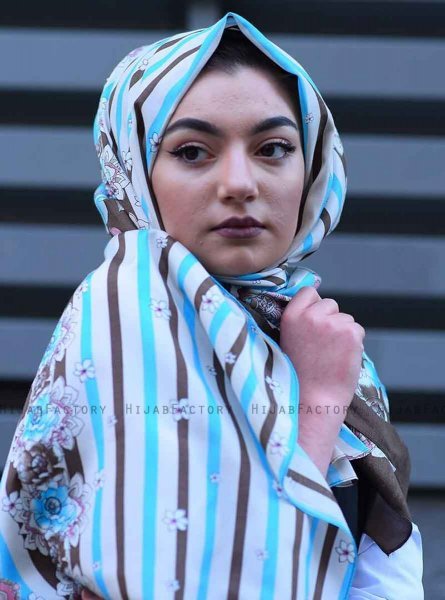 Niusha - Taupe Mønstred Voile Hijab