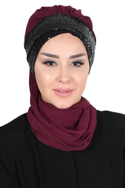 Olga - Blomme & Sort Praktisk Hijab