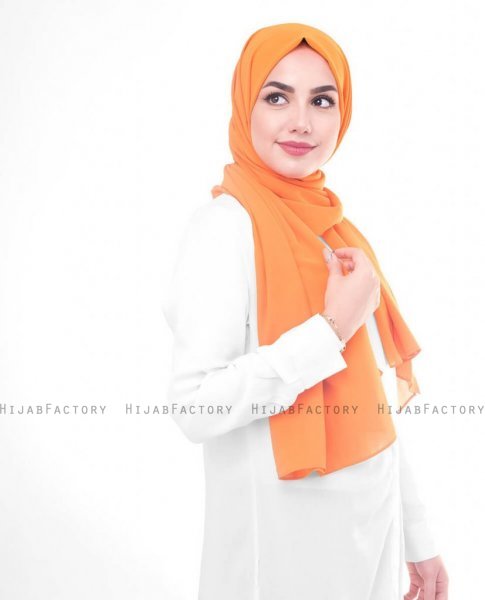 Orange Pepper Orange Georgette Hijab 5XA48c
