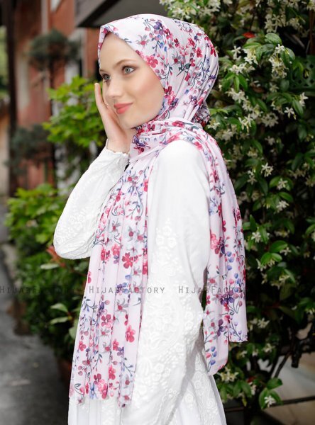 Pariza - Pink Mønstrede Hijab