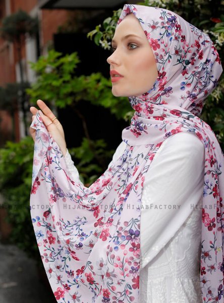 Pariza - Pink Mønstrede Hijab