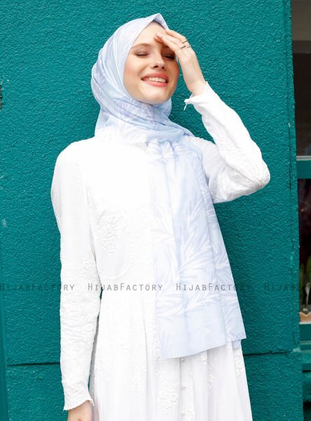 Pariza - Lyseblå Mønstrede Hijab