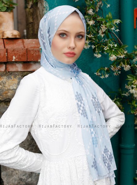 Pariza - Indigo Mønstrede Hijab