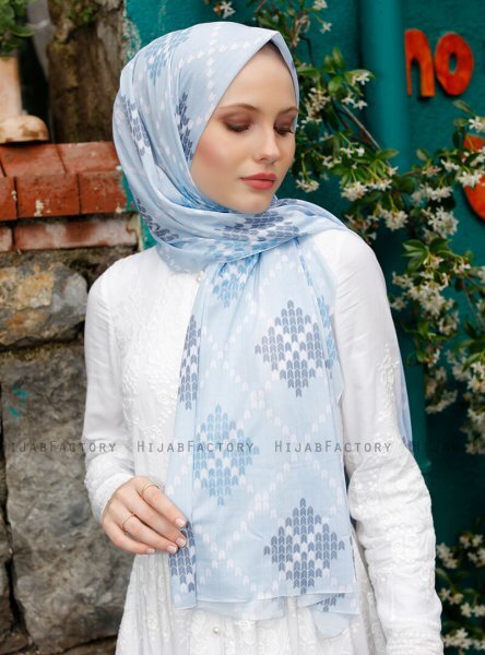 Pariza - Indigo Mønstrede Hijab