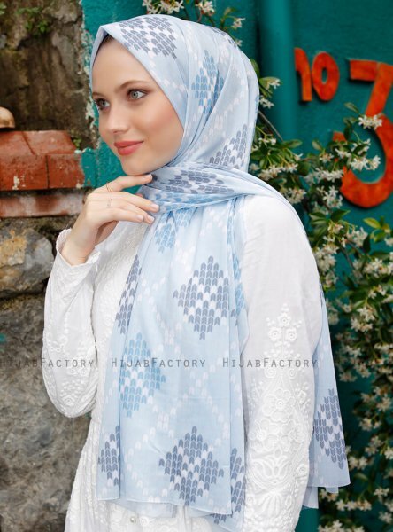 Pariza - Indigo Mønstrede Hijab
