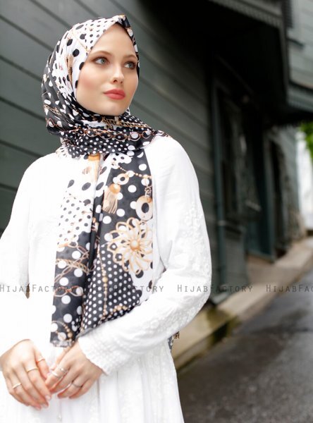 Pariza - Sort Mønstrede Hijab