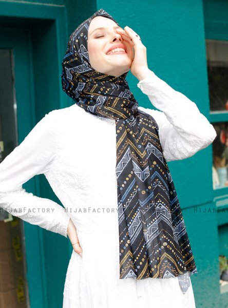 Pariza - Sort Cirkel Mønstrede Hijab