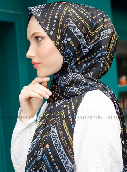 Pariza - Sort Cirkel Mønstrede Hijab