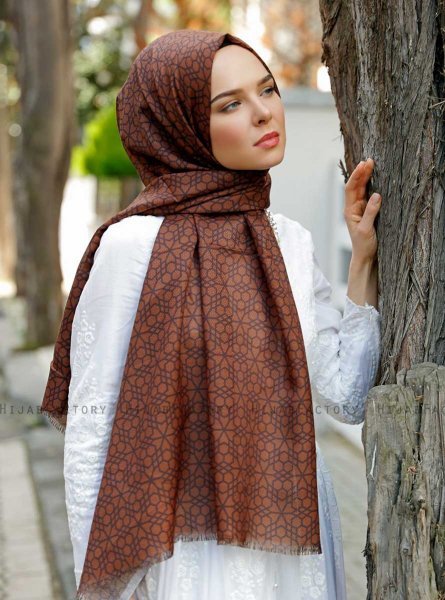 Pareesa - Brun Mønstrede Hijab - Sal Evi