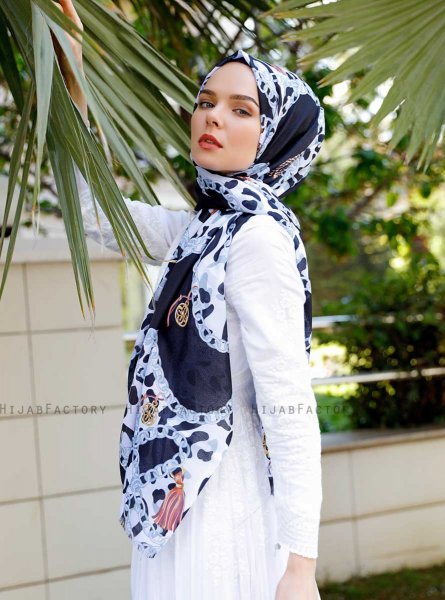 Peridot - Grå Mønstrede Hijab - Sal Evi