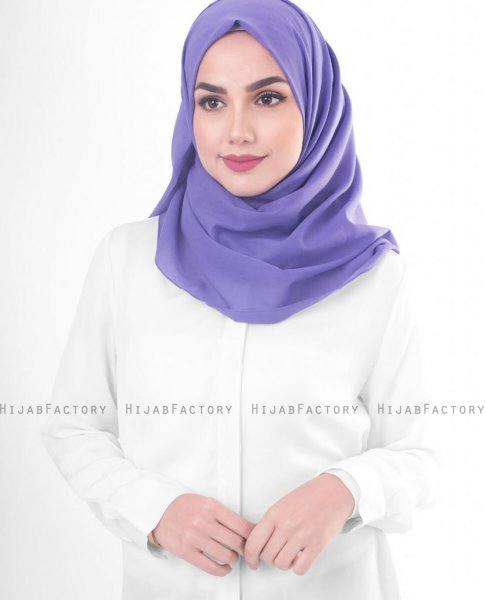 Purple Opulence Lila Bomull Voile Hijab 5TA91b