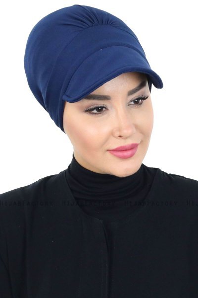Sandra - Marine Blå Bomuld Turban - Ayse Turban