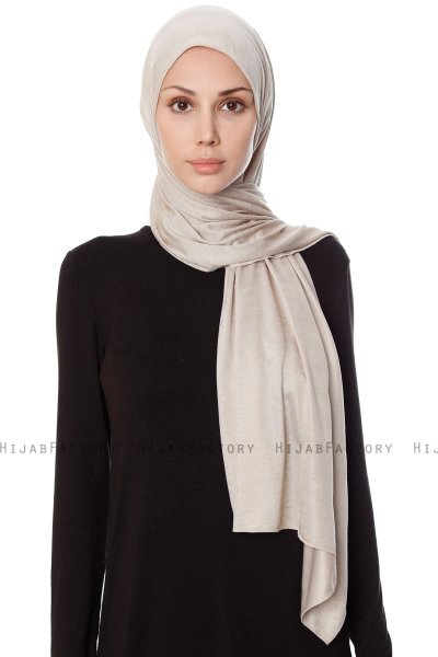 Seda - Lys Taupe Jersey Hijab - Ecardin