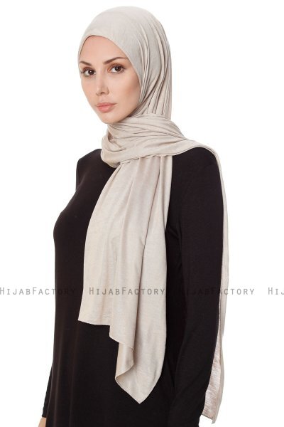 Seda - Lys Taupe Jersey Hijab - Ecardin