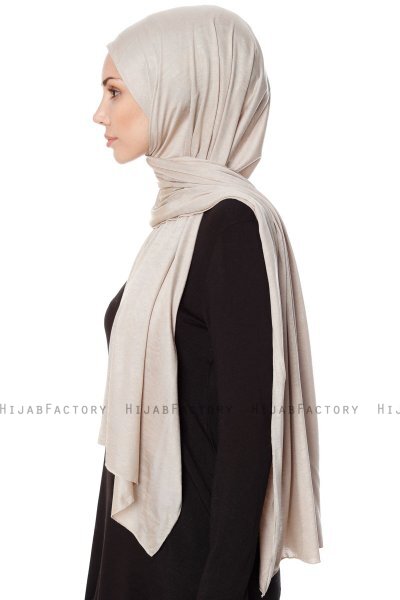Seda - Lys Taupe Jersey Hijab - Ecardin