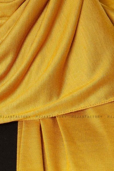 Seda Senapsgul Jersey Hijab Sjal Ecardin 200215e