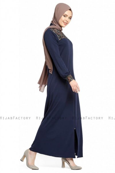 Selda - Marine Blå Abaya - Miss Cazibe