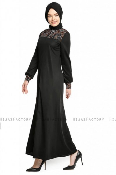 Selda - Sort Abaya - Miss Cazibe