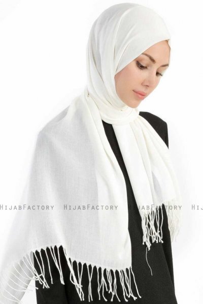 Selin Offwhite Pashmina Hijab Sjal Özsoy 160236-3