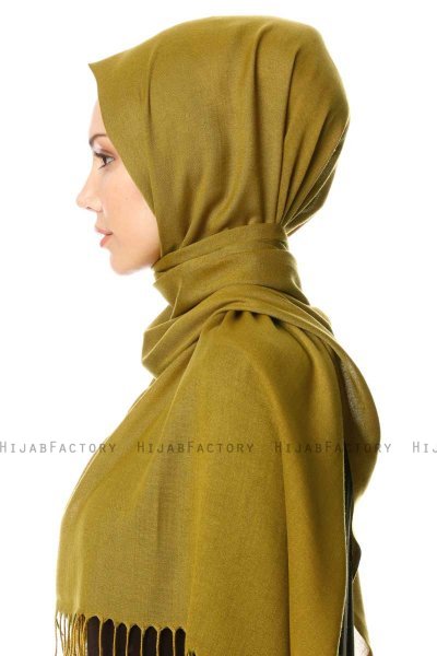 Selin - Olivenegrøn Pashmina Hijab - Özsoy