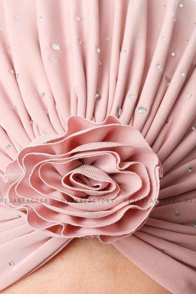 Shereen - Gammelrosa Crepe Chiffon Turban - Sehr-i Sal