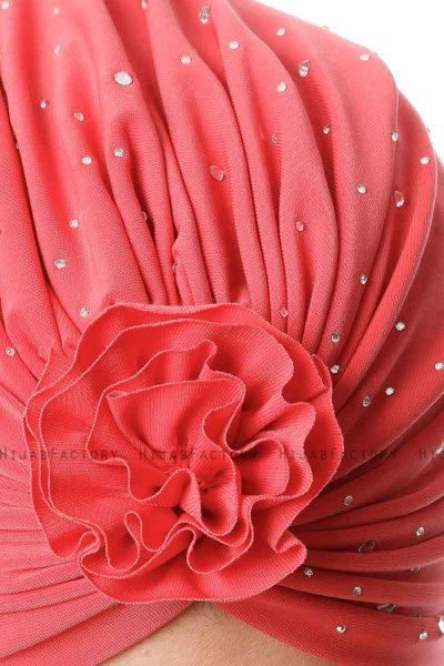 Shereen - Hindbærrød Crepe Chiffon Turban - Sehr-i Sal