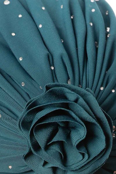 Shereen - Mørkegrøn Crepe Chiffon Turban - Sehr-i Sal