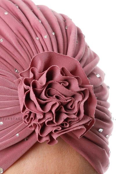 Shereen - Mørkrosa Crepe Chiffon Turban - Sehr-i Sal