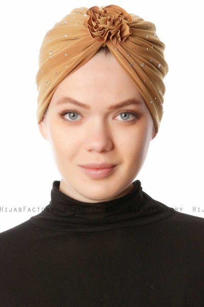 Shereen - Sennepsgul Crepe Chiffon Turban - Sehr-i Sal
