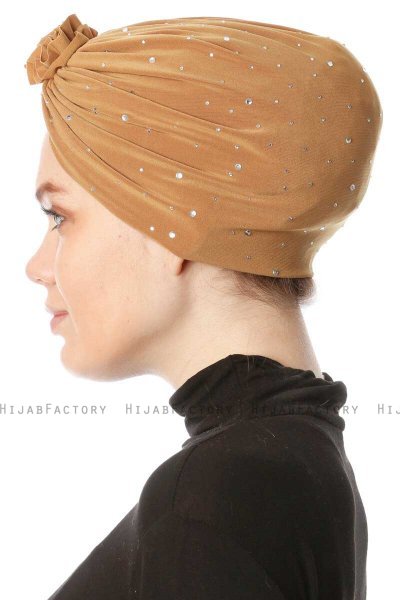 Shereen - Sennepsgul Crepe Chiffon Turban - Sehr-i Sal