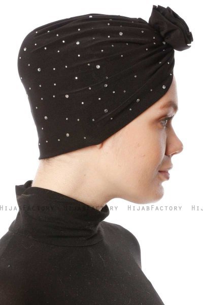 Shereen - Sort Crepe Chiffon Turban - Sehr-i Sal